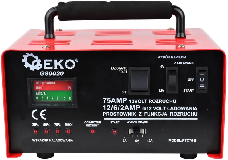 Acculader - 75A - 6/12V - Ergonomisch - Snel en Trickle Charge by GEKO – product image