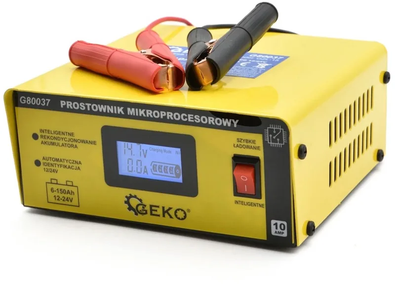 Acculader - Automatisch - LCD Display - 12/24V - 10A - Slim & Snel Laden de GEKO – image du produit