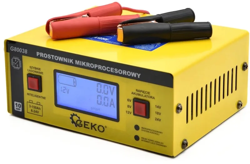 Acculader - LCD Display - 6/12/24V - Automatisch - Snelladen - 10A by GEKO – product image