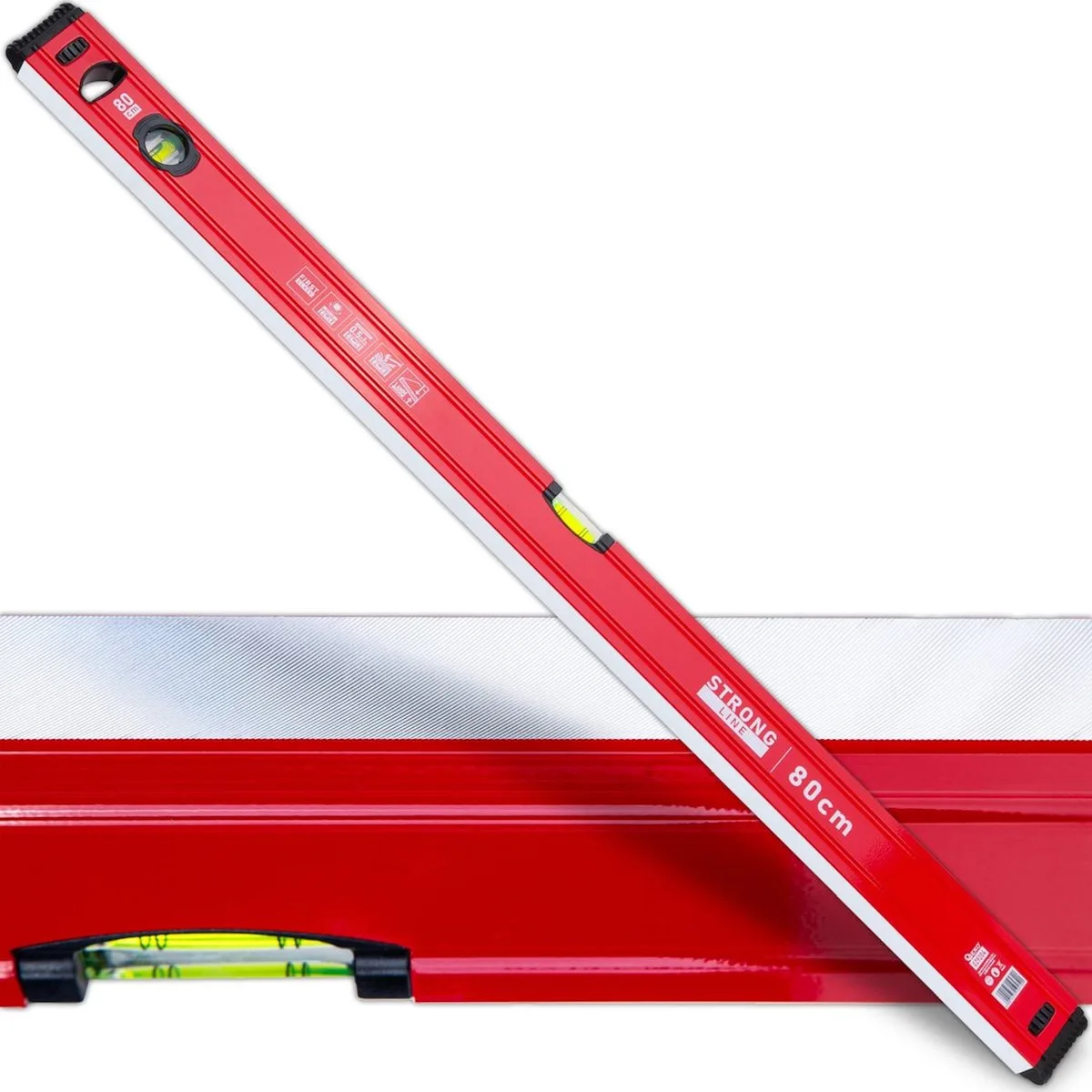 Aluminium waterpas 800 mm met sterke magneet en dubbele libel voor precisiewerk van GEKO – productafbeelding