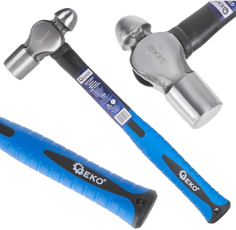 Ball pein hamer - 450g - antislip rubberen grip - glasvezel steel de GEKO – image du produit