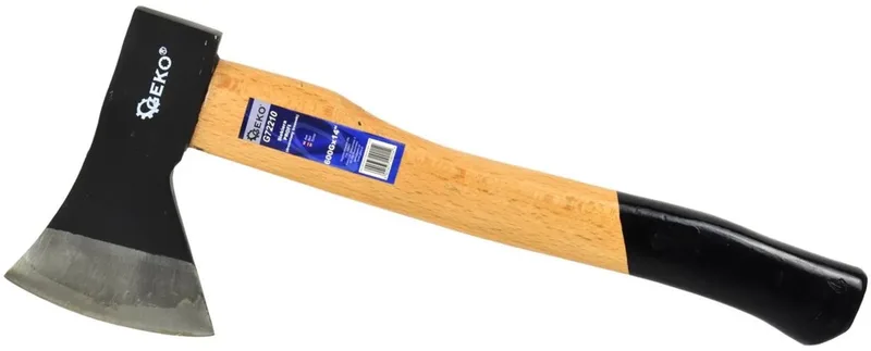Bijl met houten handvat - antislip grip - gehard koolstofstaal - 600g de GEKO – image du produit