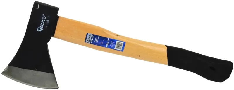 Bijl met houten handvat - antislip grip - hoogwaardig koolstofstaal - 800g - 38 cm de GEKO – image du produit