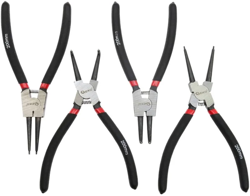 Circlip tangen set - CrV staal - Antislip handgrepen - 200mm - 4-delig by GEKO, Ornaje – product image