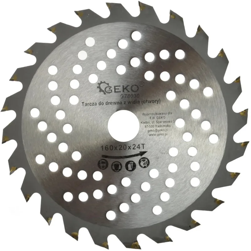 Cirkelzaagblad - 160 mm - 24T - Koelgaten - TCT by GEKO – product image