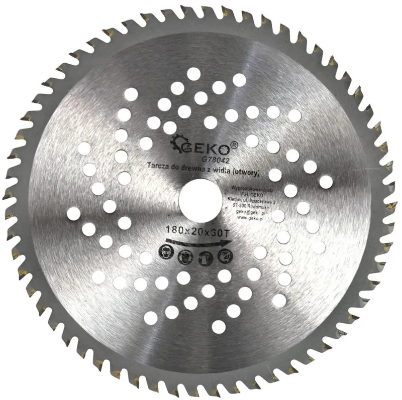 Cirkelzaagblad - 180 mm - 60T - Koelgaten - TCT-tanden von GEKO – Produktbild