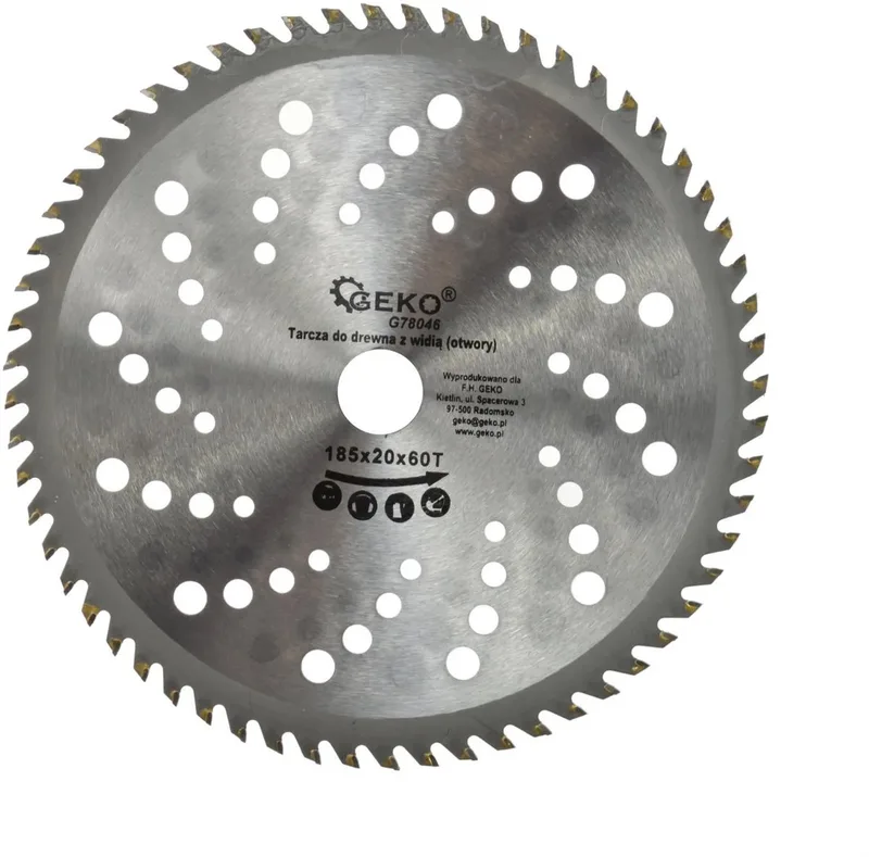 Cirkelzaagblad - 185 mm - 60 Tanden - Koelgaten - TCT de GEKO – image du produit
