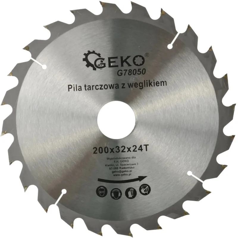 Cirkelzaagblad - 200 mm - Koelgaten - 24T - TCT von GEKO – Produktbild