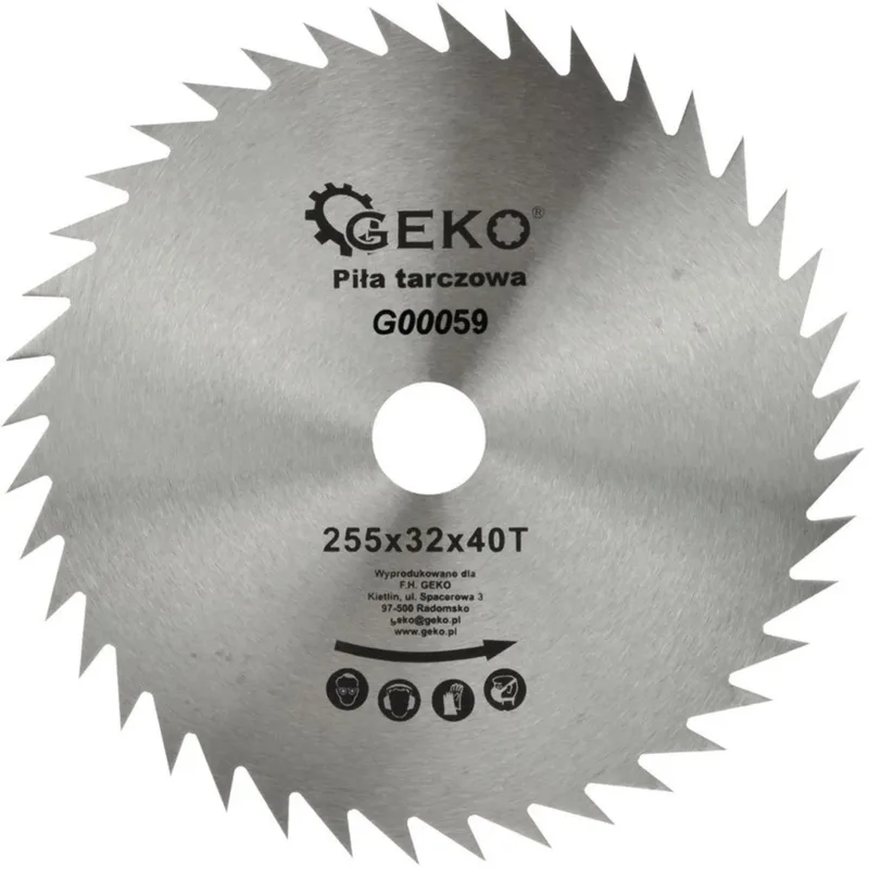 Cirkelzaagblad - 255 mm - 40 Tanden - Geschikt voor Hout en Kunststof de GEKO – image du produit