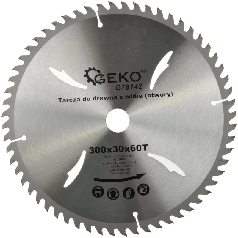 Cirkelzaagblad - 300 mm - 60T - Koelgaten - TCT-tanden fra GEKO – produktbillede
