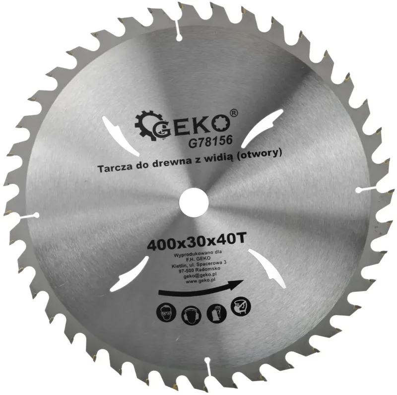Cirkelzaagblad - 400 mm - Koelgaten - 40 Tanden - Houtbewerking de GEKO – image du produit