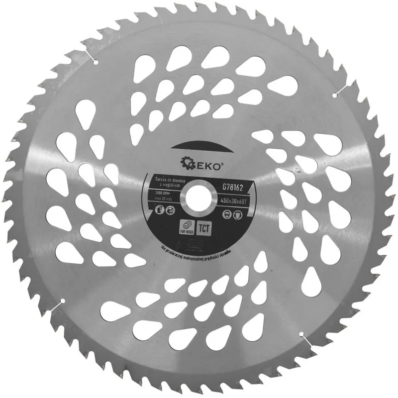 Cirkelzaagblad - 450 mm - 60T - Koelgaten - Houtbewerking by GEKO – product image