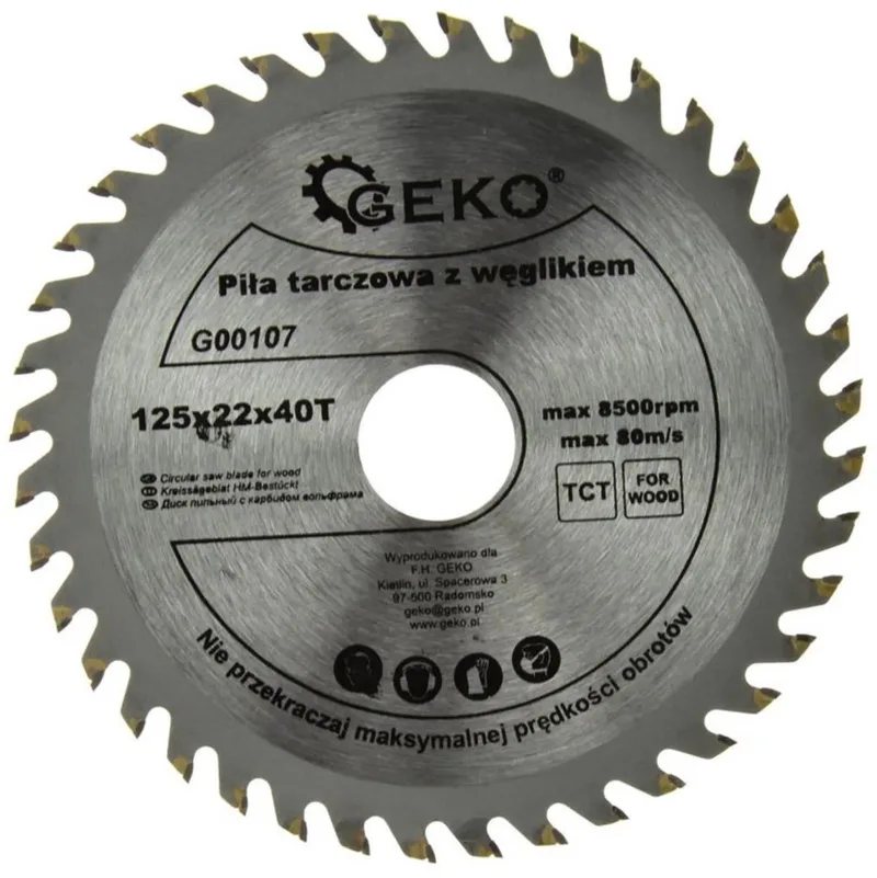 Cirkelzaagblad hout - 125 mm - 40 tanden - Carbide tips von GEKO – Produktbild