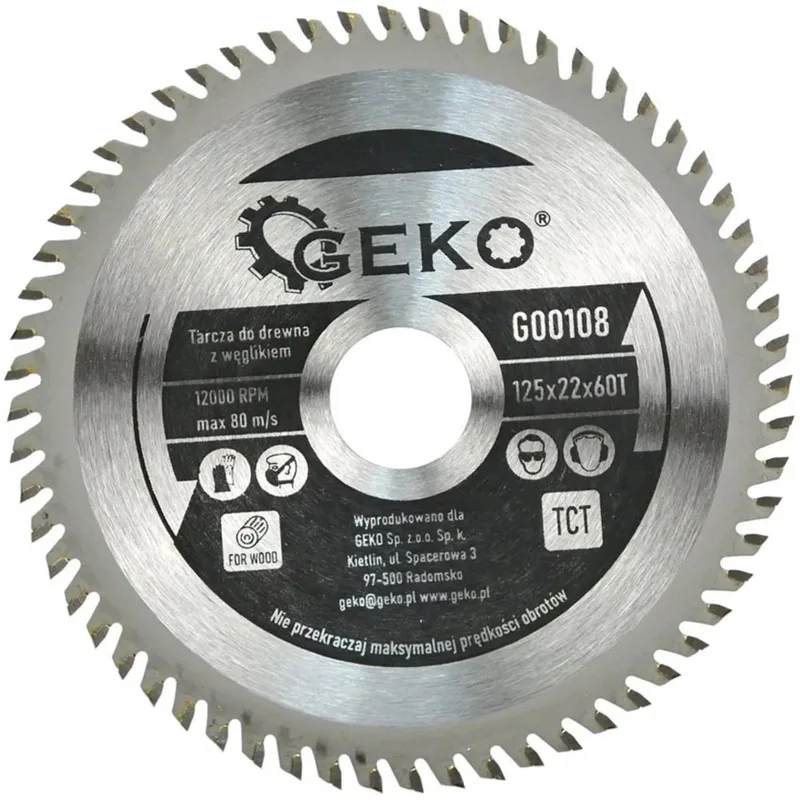 Cirkelzaagblad hout - 125 mm - 60 tanden - 22 mm asgat von GEKO – Produktbild