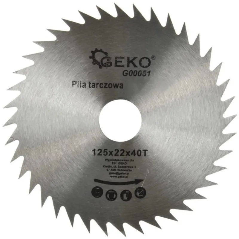 Cirkelzaagblad - Houtbewerking - 125 mm - 40 Tanden - Staal by GEKO – product image