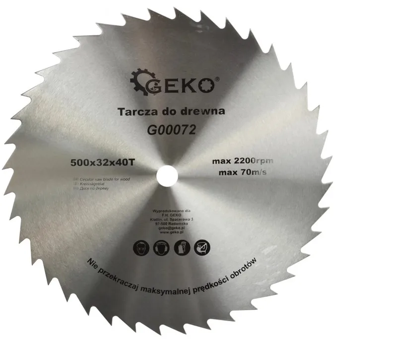 Cirkelzaagblad - Houtbewerking - 500 mm - 40 Tanden - Staal de GEKO – image du produit