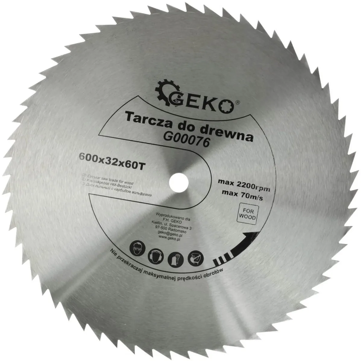 Cirkelzaagblad - Houtbewerking - 600 mm - 60 Tanden - Staal von GEKO – Produktbild