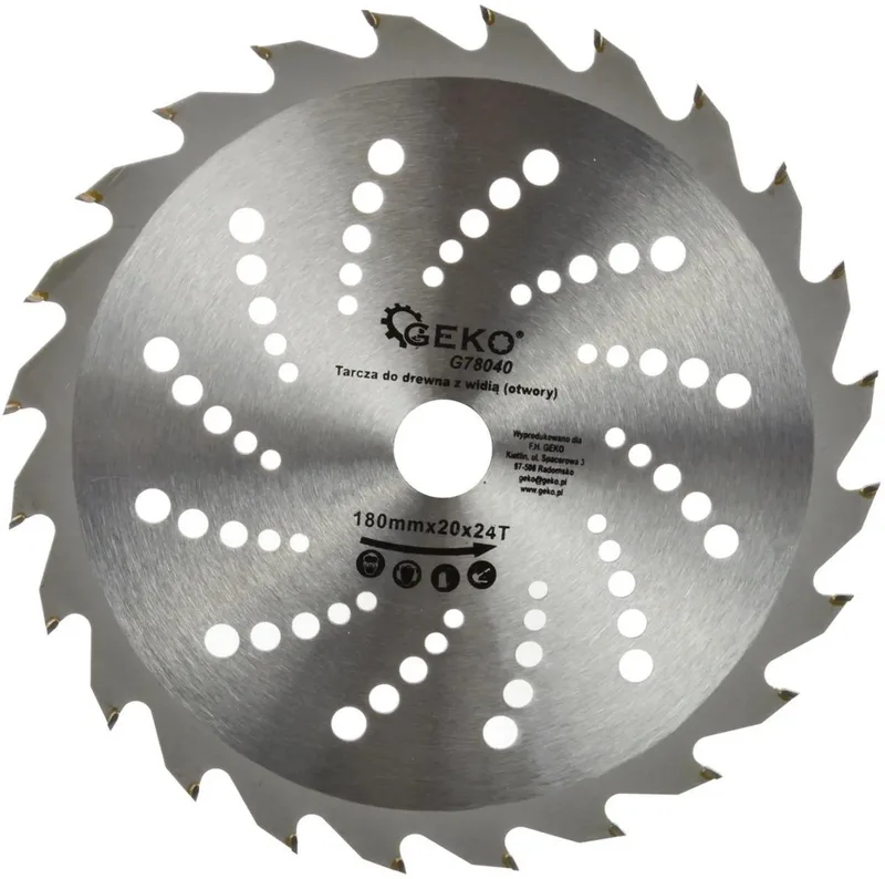 Cirkelzaagblad - Houtbewerking - TCT - Koelgaten - 180 mm - 24T von GEKO – Produktbild