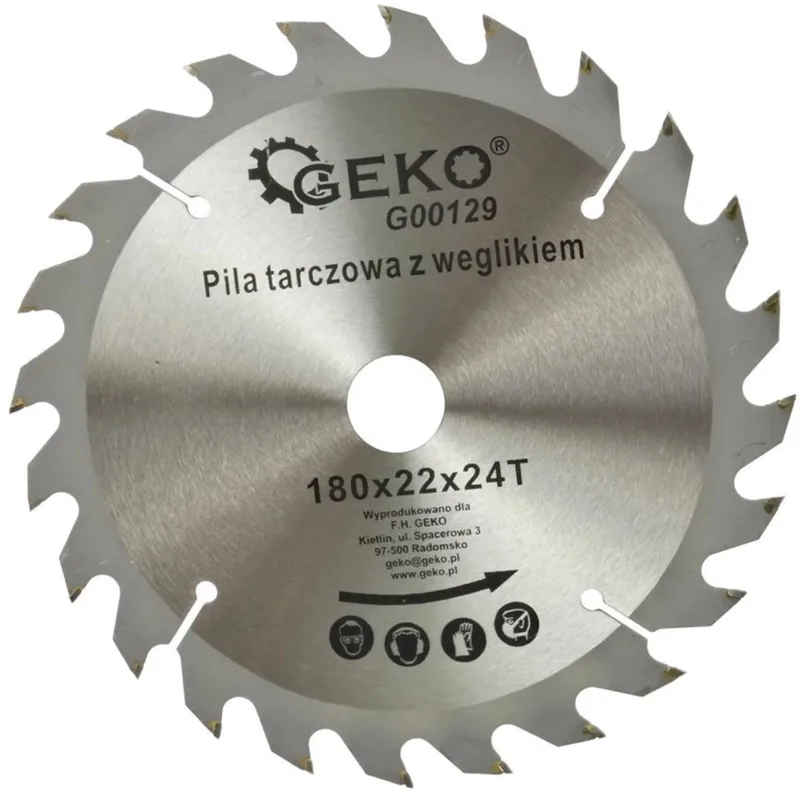 Cirkelzaagblad - TCT - 180 mm - 24T - Voor hout en kunststof von GEKO – Produktbild