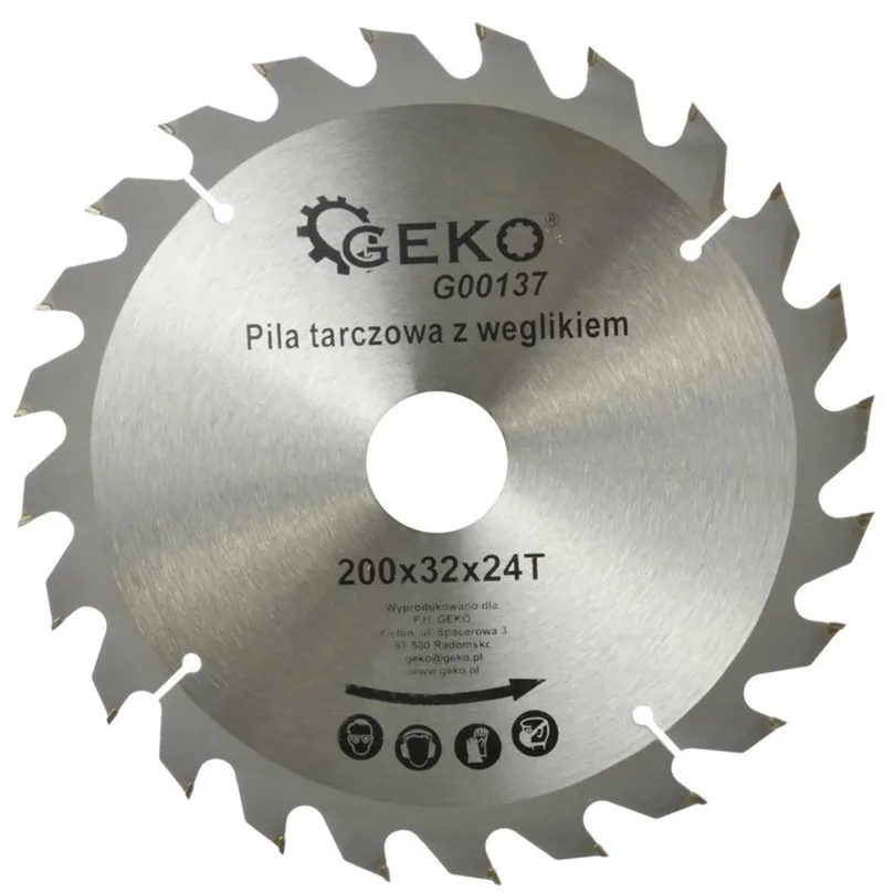 Cirkelzaagblad - Tungsten Carbide - 200 mm - 24 Tanden - Voor Hout & Kunststof von GEKO – Produktbild