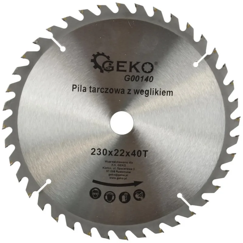 Cirkelzaagblad - Tungsten Carbide - 230 mm - 40 Tanden - Voor Houtbewerking de GEKO – image du produit
