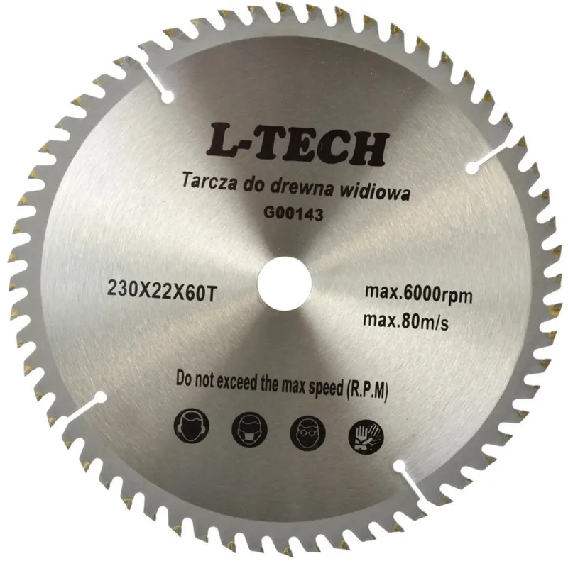 Cirkelzaagblad - Tungsten Carbide - 230 mm - 60 Tanden - Voor Houtbewerking von GEKO – Produktbild