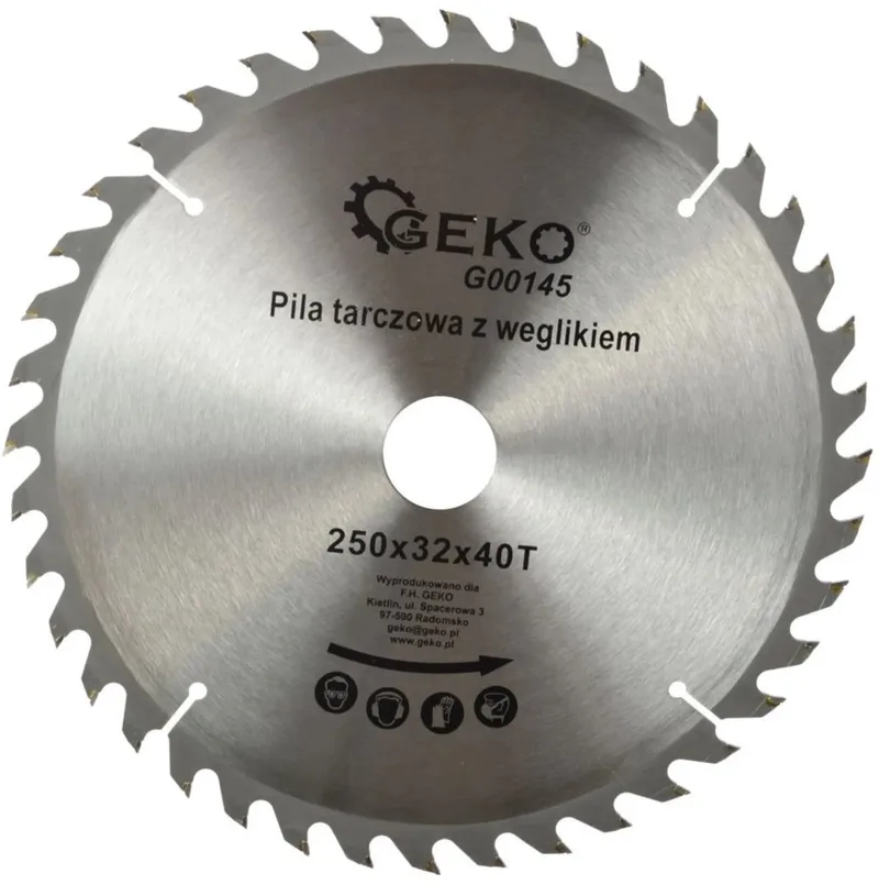 Cirkelzaagblad - Tungsten Carbide - 250 mm - 40 Tanden - Voor Houtbewerking de GEKO – image du produit
