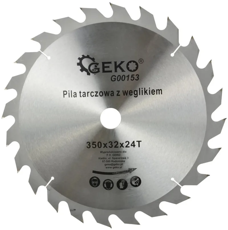 Cirkelzaagblad - Tungsten Carbide - 350 mm - 24 Tanden - Voor Houtbewerking de GEKO – image du produit