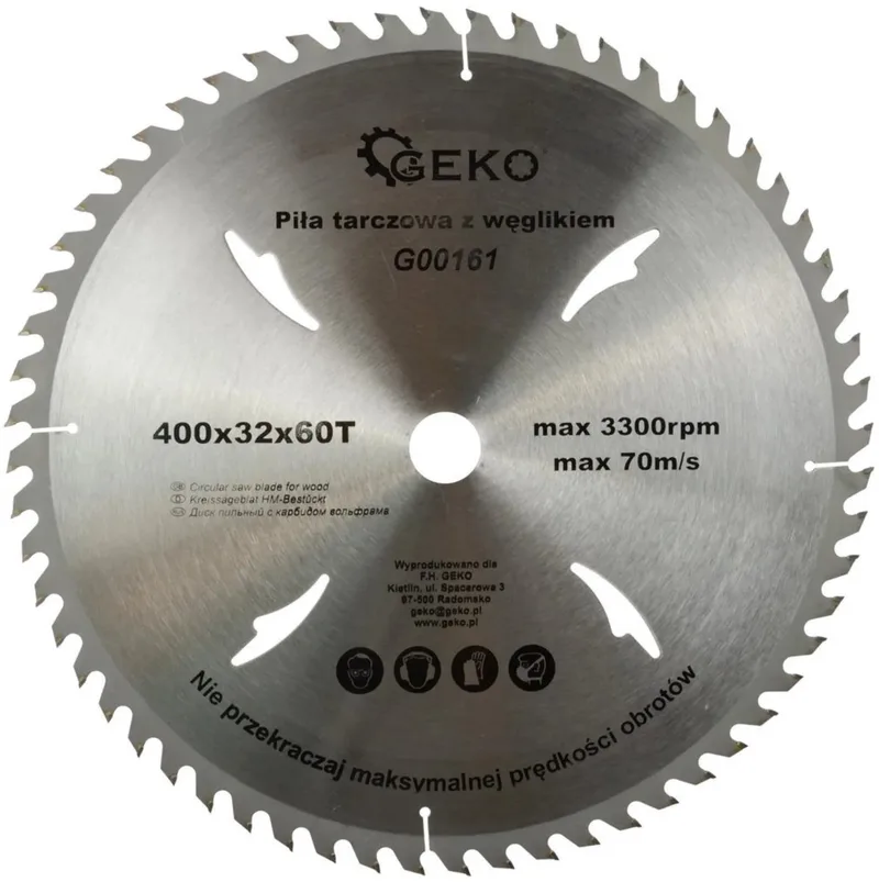 Cirkelzaagblad - Tungsten Carbide - 400 mm - 60 Tanden - Voor Houtbewerking van GEKO – productafbeelding