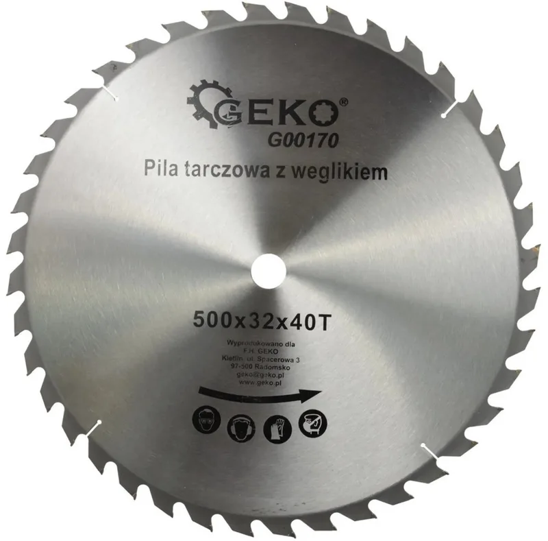 Cirkelzaagblad - Tungsten Carbide - 500 mm - 40 Tanden - Voor Houtbewerking fra GEKO – produktbillede