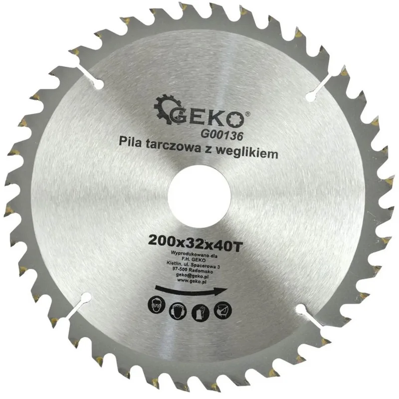 Cirkelzaagblad - Tungsten Carbide Tanden - 200 mm - 40 Tanden - Voor Houtbewerking fra GEKO – produktbillede