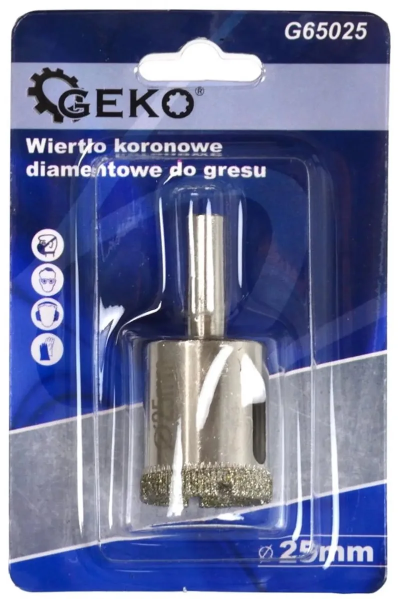 Diamantboor voor tegels - 25mm - Set van 2 - Geschikt voor nat boren by GEKO, Silver – product image