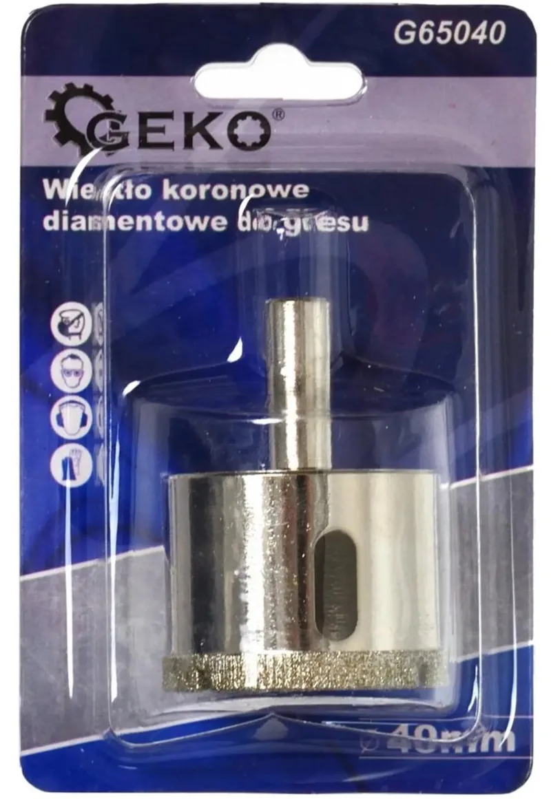 Diamantboor voor tegels - 40mm - Voor nat boren - Geschikt voor harde materialen de GEKO, Argent – image du produit