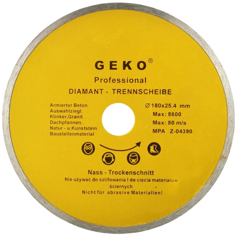 Diamantschijf - Continu Segment - 180 mm - Fijn en Chipvrij Snijden de GEKO – image du produit