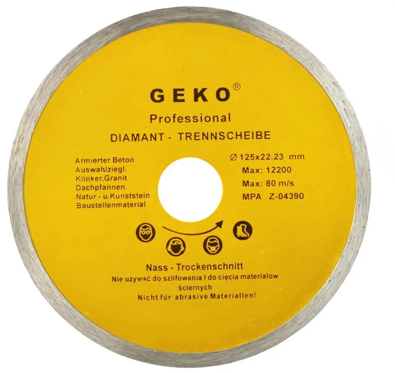 Diamantschijf - Continu Segment - Fijn Snijden - 125 mm - 8 mm Hoogte de GEKO – image du produit