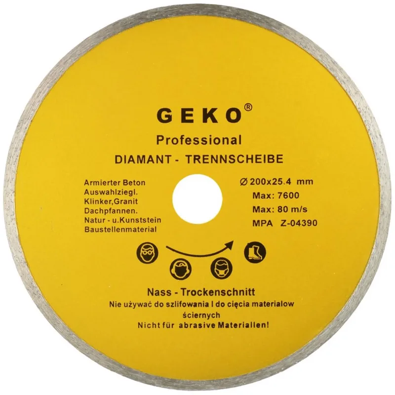 Diamantschijf - Continu Segment - Fijne Snede - 250 mm - 25,4 mm Gat von GEKO – Produktbild