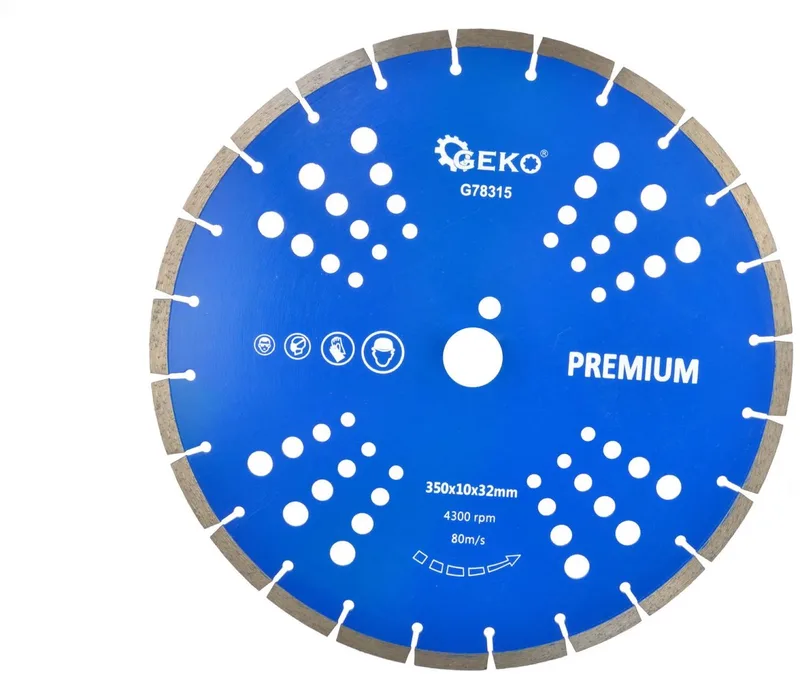 Diamantschijf - Gesegmenteerd - 350 mm - Snelle stofafvoer - 10 mm segmenten de GEKO – image du produit