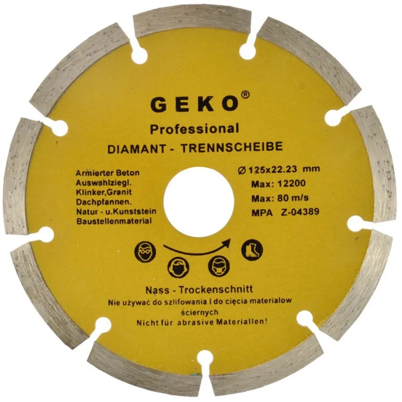 Diamantschijf - Gesegmenteerde Rand - 125 mm - Voor Steen en Beton von GEKO – Produktbild