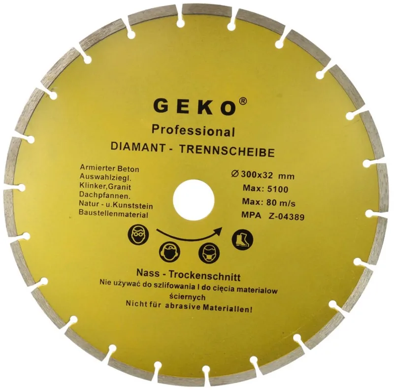 Diamantschijf - Gesegmenteerde Rand - 300 mm - Voor Steen en Beton von GEKO – Produktbild