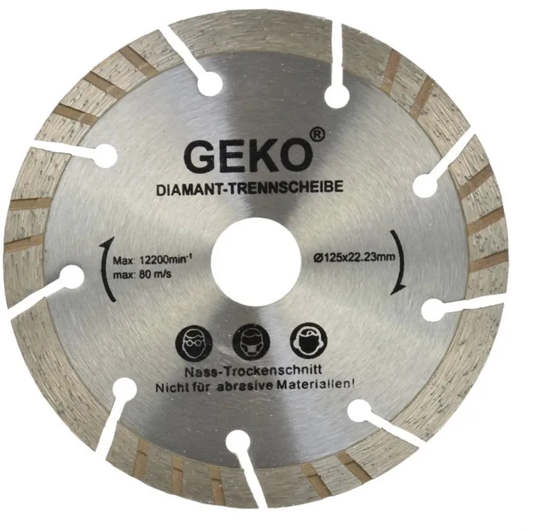 Diamantschijf - Segmented Turbo - Laser Gelast - 125 mm - Grijs von GEKO – Produktbild