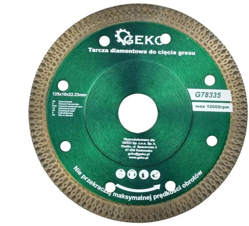 Diamantschijf - Tegels - Gesloten segment - 125 mm - Droog zagen by GEKO – product image
