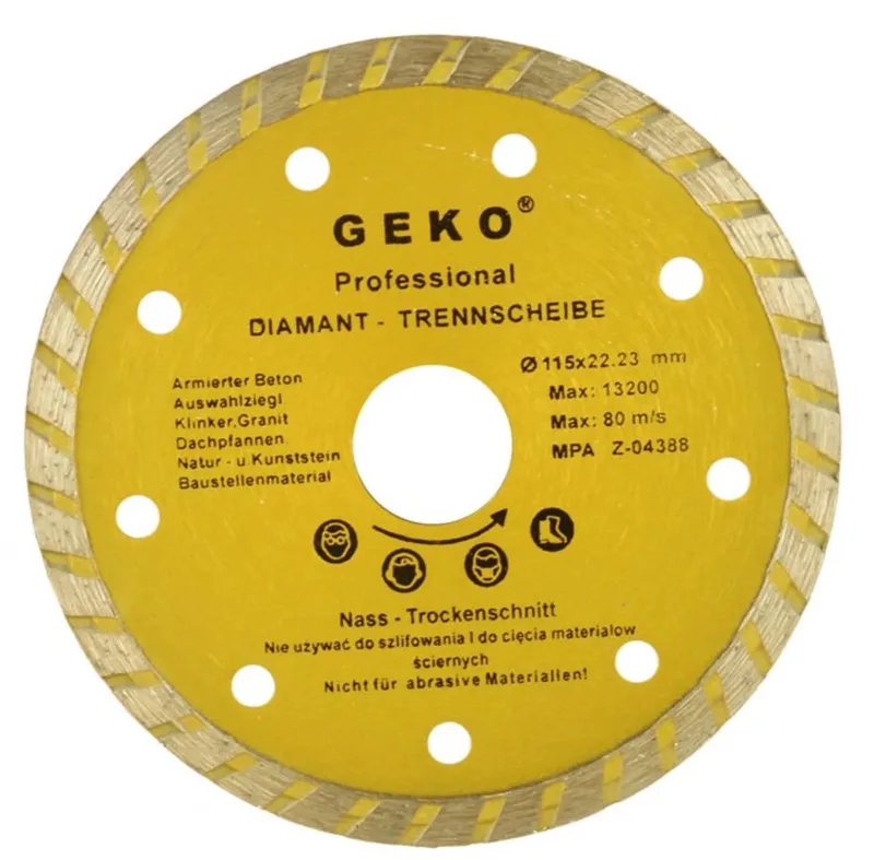 Diamantschijf - Turbo Rand - Zelfkoelend - 115 mm - 22,2 mm Gat by GEKO – product image