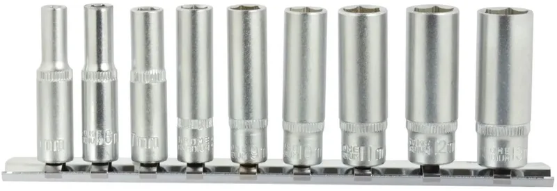 Diepe dopsleutelset - 6-punts - 5-13 mm - 9-delig - CrV staal von GEKO, Metaal – Produktbild