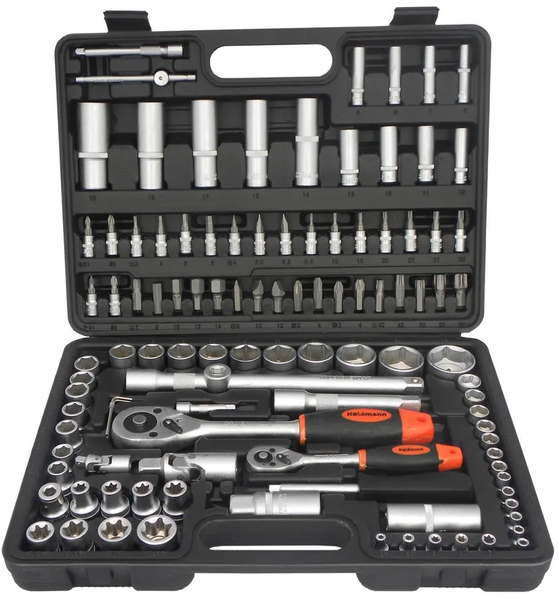 Dopsleutelset - 108-delig - Chroom Vanadium - Met Ratels en Verlengstukken by GEKO, Blue – product image