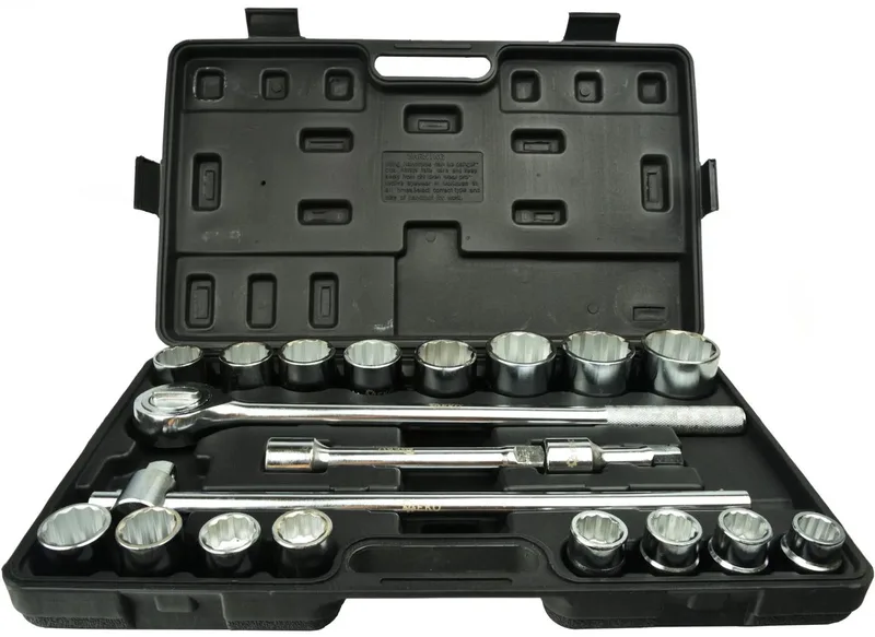 Dopsleutelset - 12-punts - 19-50 mm - 21-delig - Chroom Vanadium - Antislip Handvat de GEKO – image du produit