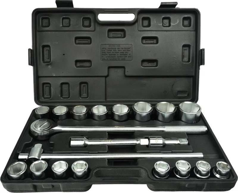 Dopsleutelset - 6-punts - 19-50 mm - 21-delig - Chroom Vanadium by GEKO, Blue – product image