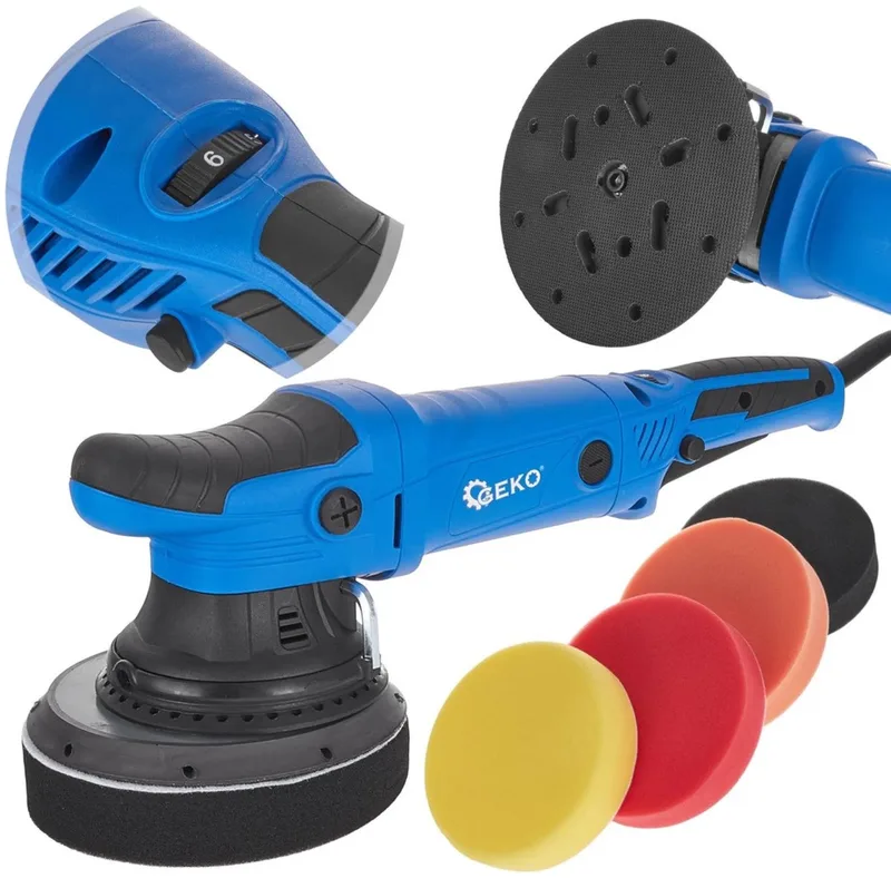 Dual Action Polijstmachine - 150mm Schijf - 7 Snelheden - Inclusief 4 Sponsen Set von GEKO – Produktbild
