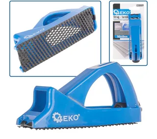 Einhandhobel Handhobel Gipskartonhobel Gipsraspel Trockenbau 140x40 mm, 1-tlg., auswechselbares Raspelblatt, ergonomischer Griff von GEKO – Produktbild 1 von 5