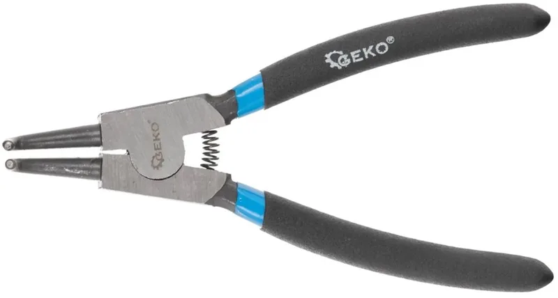 Gebogen borgveertang - slanke tips - 160 mm - rubberen grip by GEKO, Blue – product image