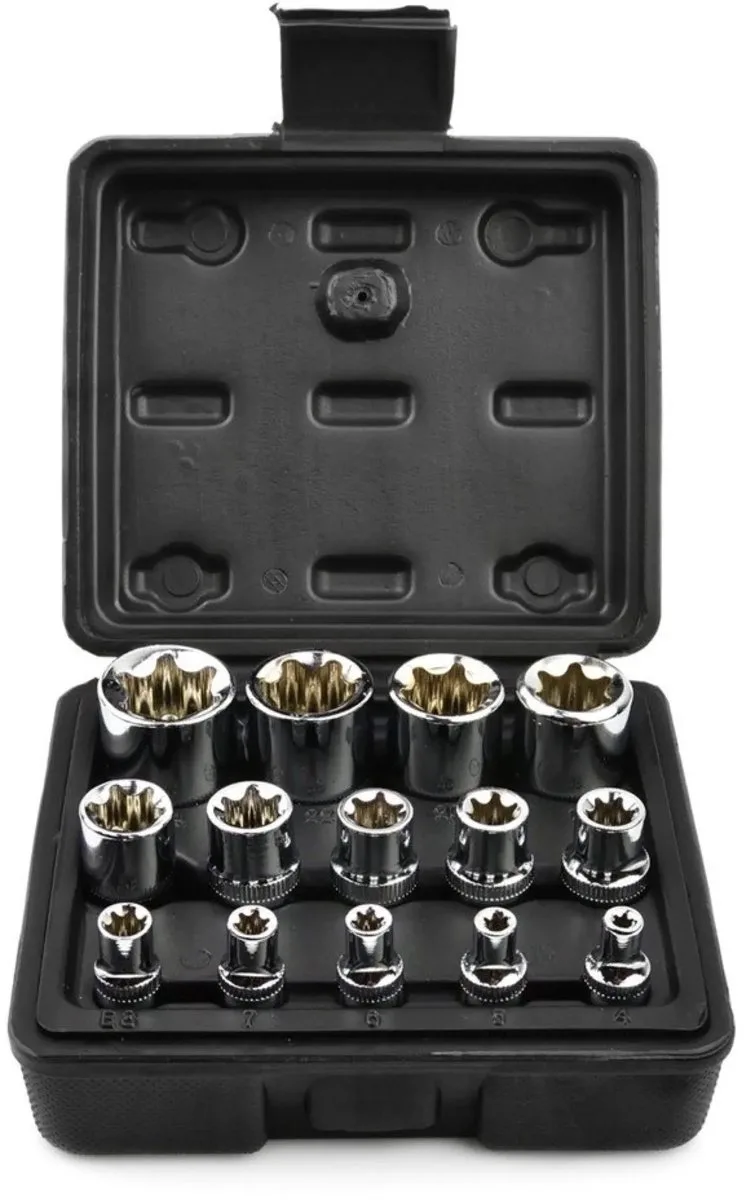GEKO 14-delige Torx Doppenset - Cr-V Staal - Inclusief Opbergkoffer von GEKO, Blau – Produktbild
